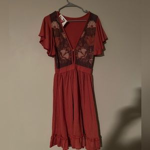 Sheer top midi dress